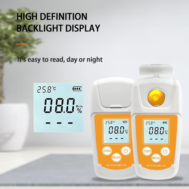 0-55% Brix Meter,High Precision Digital Brix Refractometer with ATC for Fruit,Juice,Beverages,Suger Content Measurement in Wine Making,Beer Brewing,Homebrew Kit