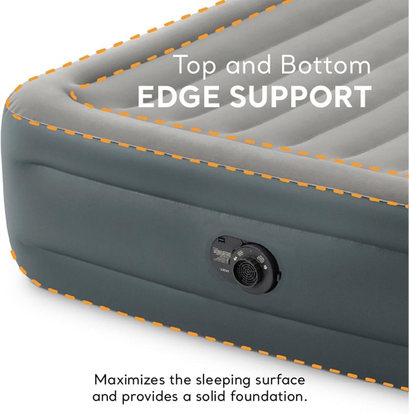Intex Dura-Beam Series Essential Rest Airbed with Internal Electric Pump, Bed Height 18", Queen (2020 Model)