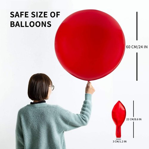 24 Inch Black Latex Balloons by [Brand Name] - 10 Pack for Weddings, Baby Showers & Parties