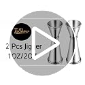 TaShow 2 Pcs Stainless Steel Double Jigger Set 1oz/2oz Bartending Tools (Normal)