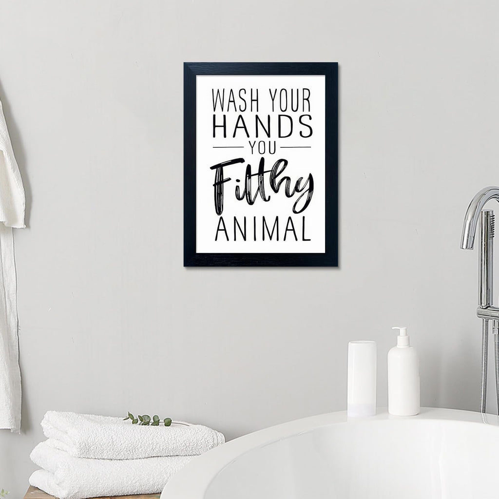 Regine Switzerland Bathroom Decor Wall Art - Framed Black and White Prints for Guest Toilets