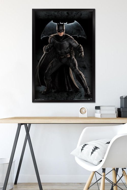 Trends International DC Comics Movie - Justice League - Batman Wall Poster, 22.375" x 34", Black Framed Version