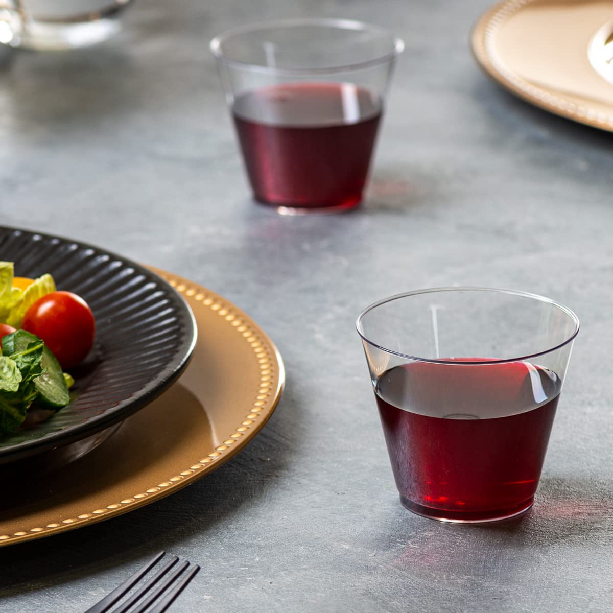 SETUP 5 oz Clear Hard Plastic Shot Glasses [100 Count] Small Disposable Shot Cups for Cocktails & Parties