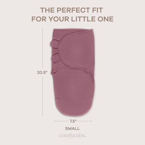 Comfy Cubs Swaddle Blanket Set - 100% Cotton Newborn Wraps for 0-3 Months | Breathable & Durable - Blush, Mauve & Mulberry