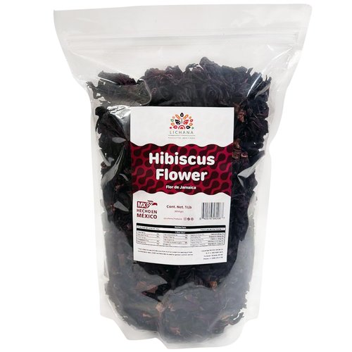 1lb (16oz) All Natural Dried Hibiscus Flowers, Flor de Jamaica, Whole Flowers and Petals, Great for Hot or Iced Tea and Mexican Agua Fresca, Jamaica Tea - 100% Natural, Sifted Packaged In Resealable Bag.
