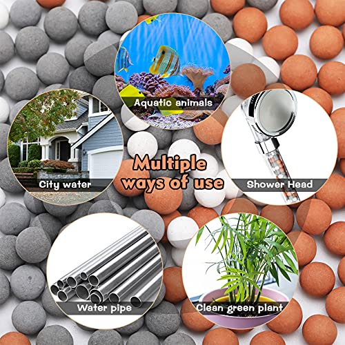 Patelai Shower Head Bead Refills 150g Set - Orange, Gray, White for Water Softening
