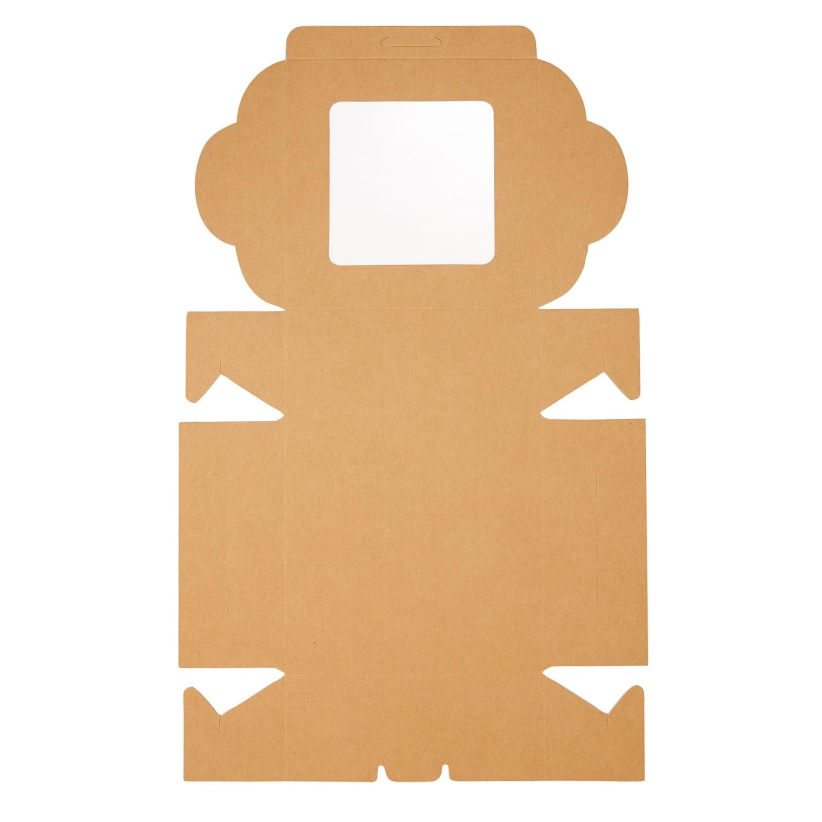 Juvale Cookie Boxes with Window - 50-Pack 6x6x2.5 in, Brown Paperboard - Bakery Boxes for Cookies, Cupcakes & Muffins