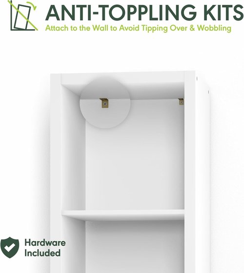 Furinno Decorative Cube Storage Organizer - Open Back Design, 2-Tier, White Finish