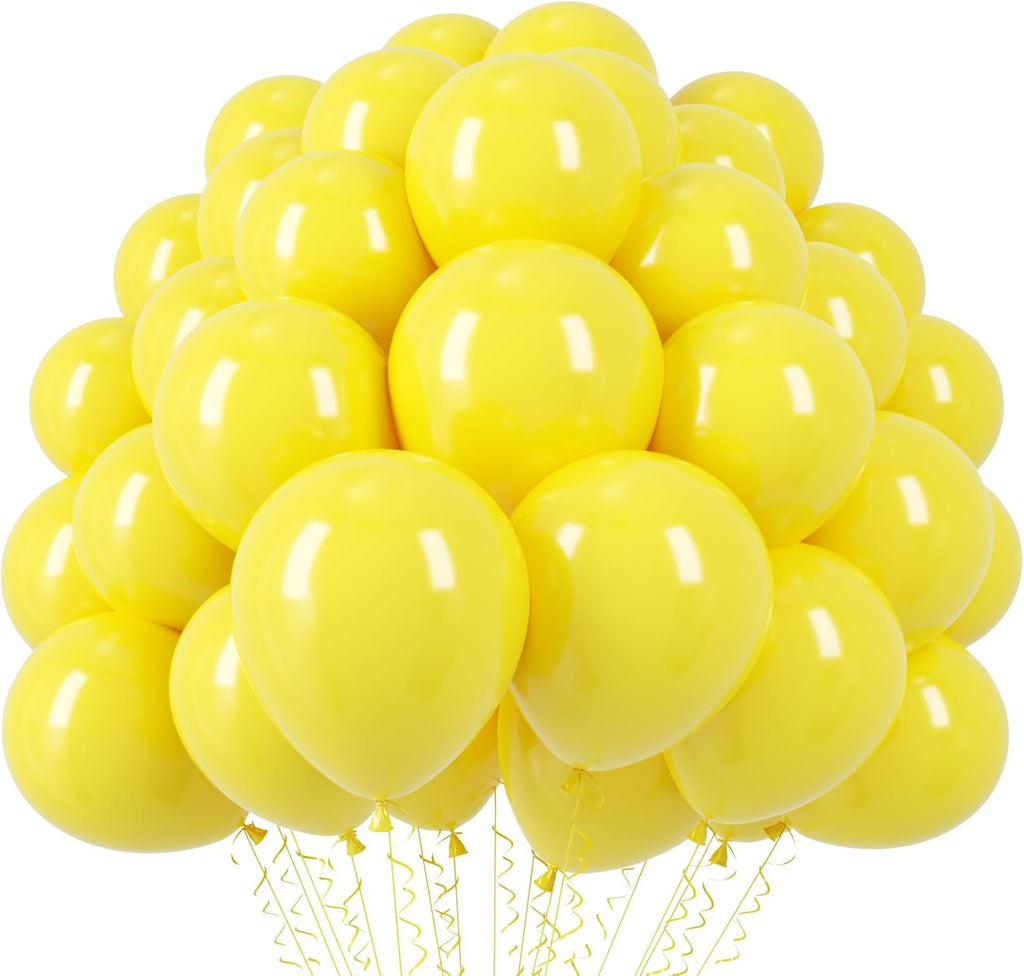 Voircoloria 12-Inch Yellow Latex Balloons - 110pcs for Graduation, Weddings, Birthdays & More