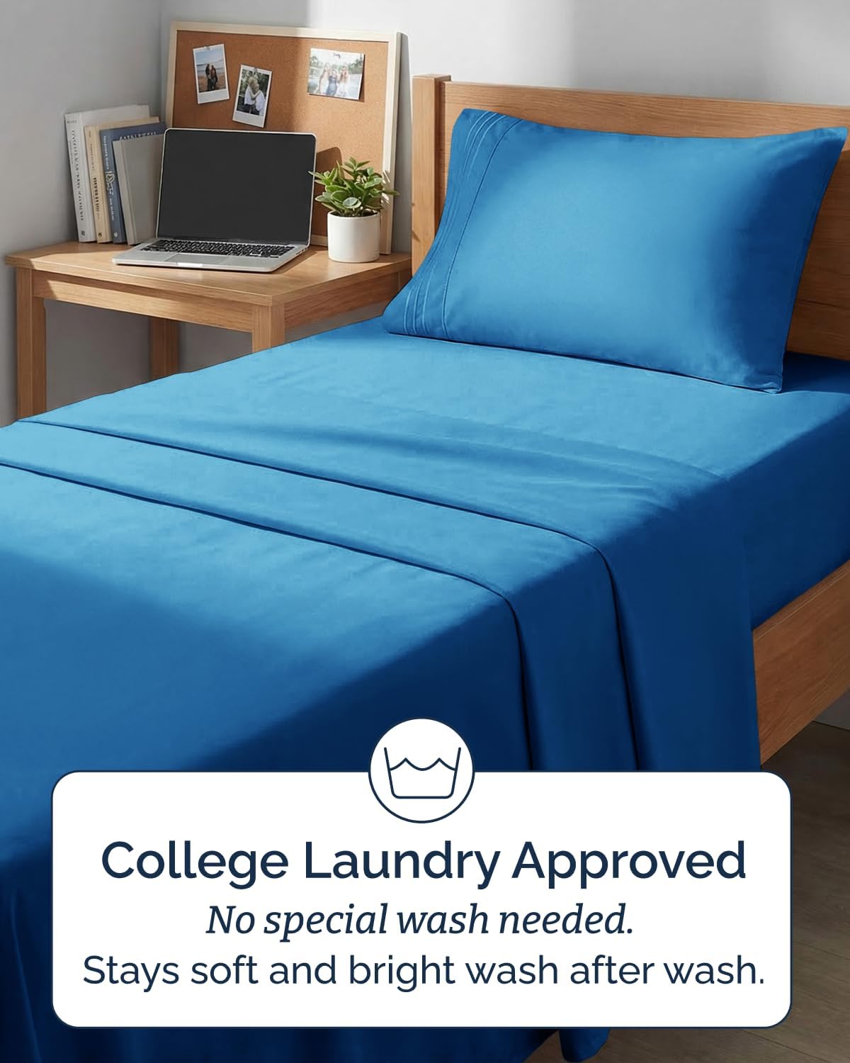 Skiennix Twin XL Sheet Set - Comfy Cooling Bed Sheets - Luxury Hotel Quality - Deep Pockets, Wrinkle-Free - Royal Blue