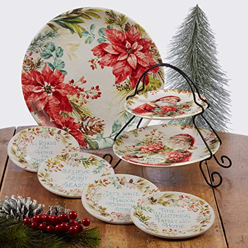 Certified International Christmas Story 6-Inch Canape Plates Set of 4, Pack of 2