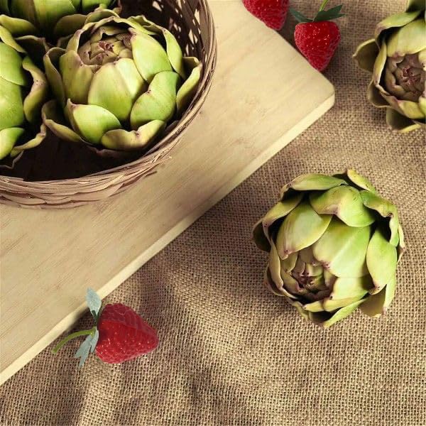 6pcs Large Realistic Faux Artichokes - Artificial Vegetable Home Decor