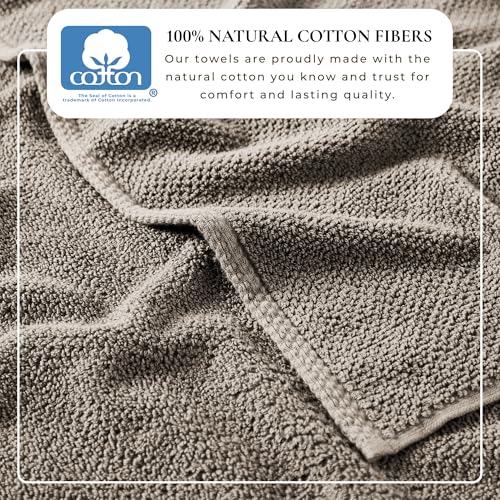 100% Cotton 12-Pack Wash Cloths - Absorbent, Quick-Drying Towels