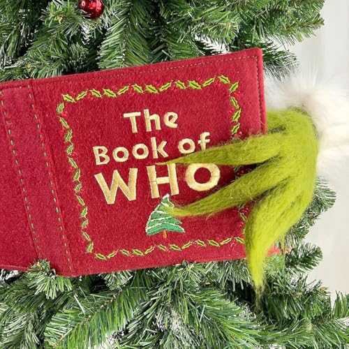Funny Plush Elf Reading Book Christmas Tree Topper - Holiday Xmas Decor