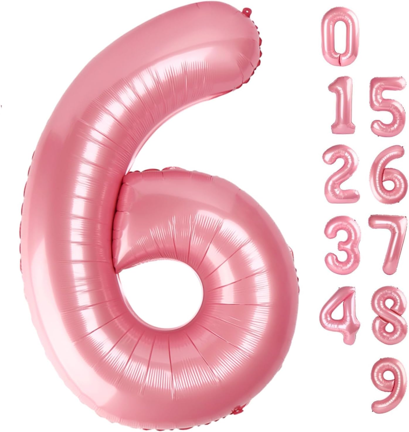 Number 6 Balloon - 40 Inch Pastel Pink Birthday Decoration for Boys & Girls | Perfect for 6th Birthday Celebrations