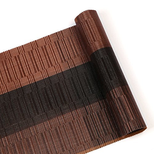 Woven Vinyl Table Runner, 12x54 Inch Non-Slip Washable Dining Mat