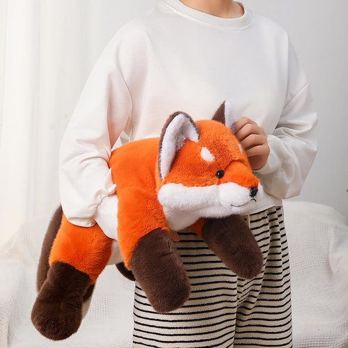 Labauxite Cute Fox Plush Pillow, Kawaii Plushies Red Fox Stuffed Animals, Cuddle Foxes Plush Pillow for Kids & Girls (17.7in)