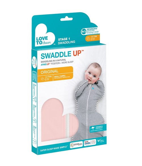 Love To Dream Swaddle UP - Baby Sleep Sack for Self-Soothing | 1.0 TOG, Pink, 5-8.5 lbs