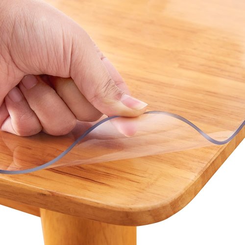 38x78 inch Clear PVC Table Cover Protector Plastic Tablecloth Crystal Desk Topper Cover Mat Tabletop Tablecloth Protector for Christmas Party/Banquet/Carnival Table Protector Rectangle Anti Scratch