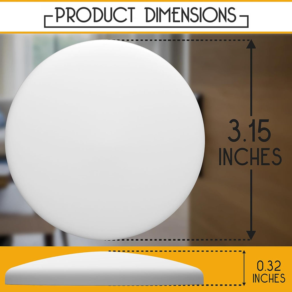 Skiennix Door Stoppers - Large 3.15" Silicone Wall Protectors | Strong Adhesive & Shock Absorbent - 4 Pack - White