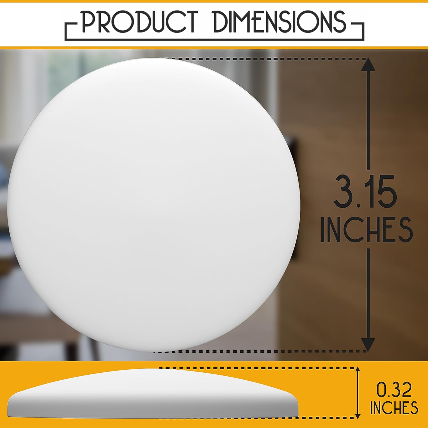 Skiennix Door Stoppers - Large 3.15" Silicone Wall Protectors | Strong Adhesive & Shock Absorbent - 4 Pack - White