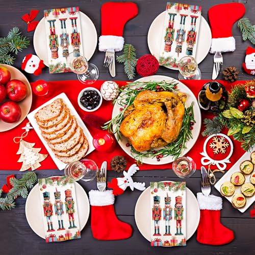 Red Whaline 100Pcs Christmas Nutcracker Watercolor Holiday Paper Napkins