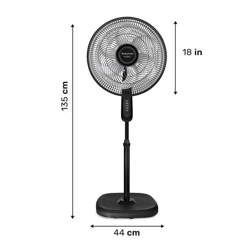 Taurus Silent Power 18” Stand Fan with ECOJET Grille – Ultra Quiet Pedestal Fan with Oscillation, 3 Speeds & Adjustable Height – More Airflow, Less Noise – Modern Powerful Floor Fan for Home or Office