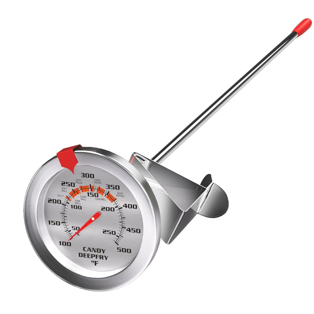 Skiennix Candy Thermometer - 2 Inch Large Dial & 9 Inch Stainless Steel Probe for Perfect Frying & Confectionery