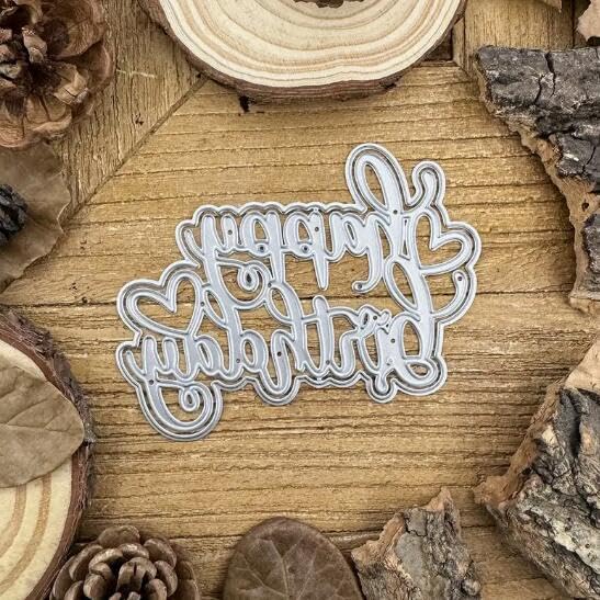 Happy Birthday Metal Die Cuts for Card Making & Scrapbooking - Christmas & Party Letter Stencils