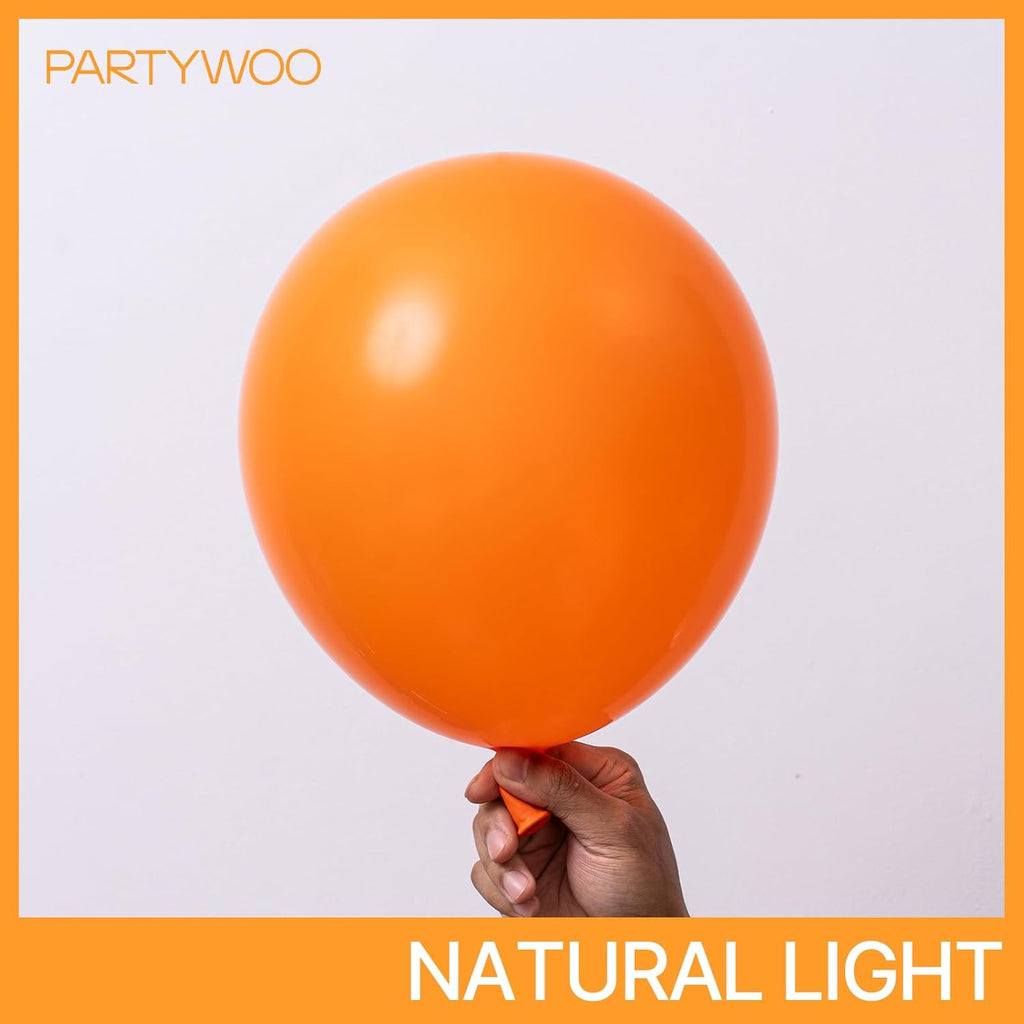 PartyWoo Orange Balloons - 140pcs Matte Fall Balloon Arch Kit | Various Sizes for Thanksgiving & Baby Showers