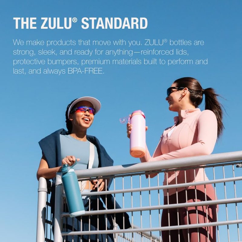 ZULU Goals 101oz Vacuum Triple Wall Insulated | Large Stainless Steel Water Bottle Thermoses with Carry Handle | Chug and Straw Spout | Travel, Gym, Hiking, Camping | 120 Hours Cold | White