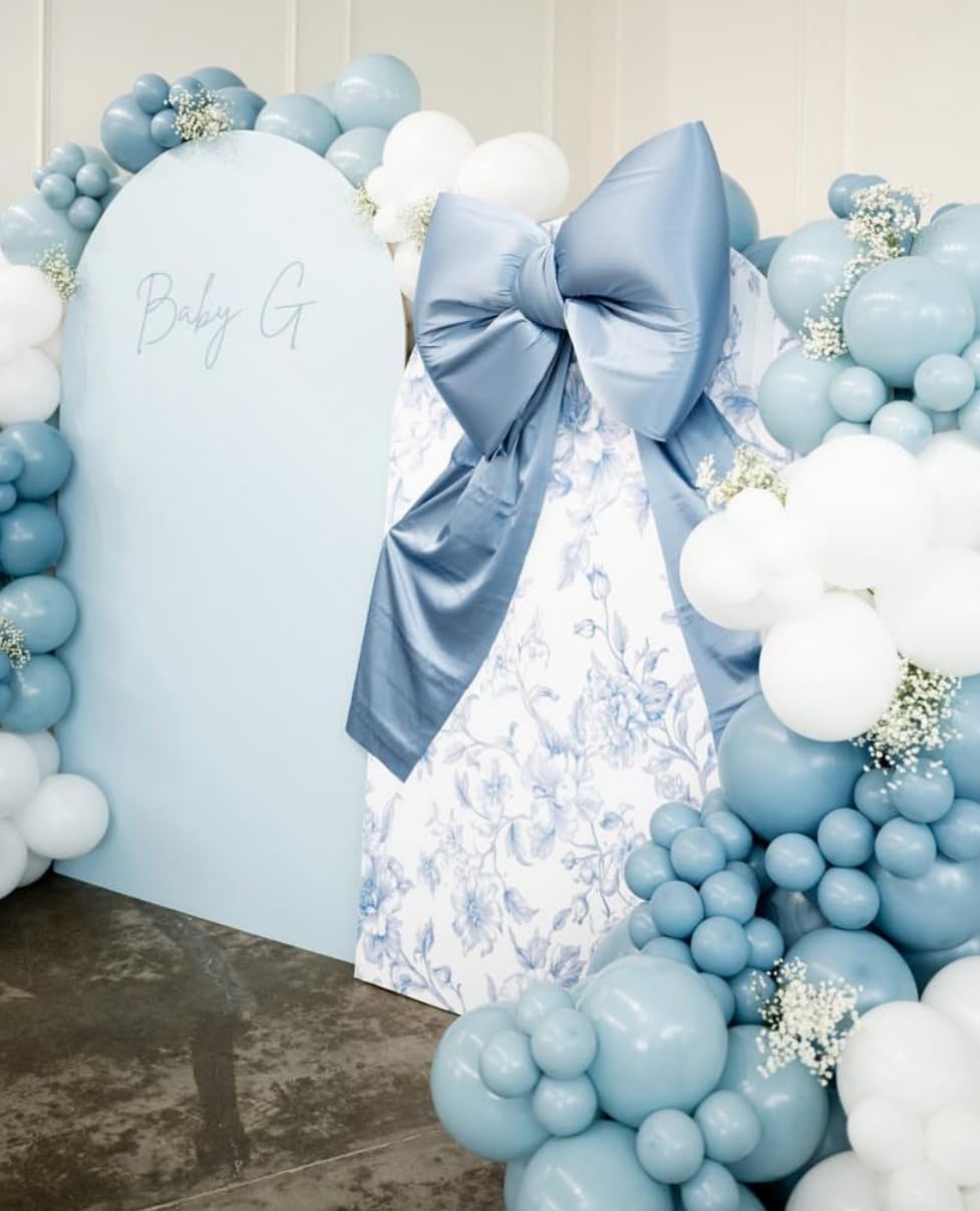 Something Blue Arch Backdrop Cover - Floral Design for Weddings & Bridal Showers | 2.6x6ft