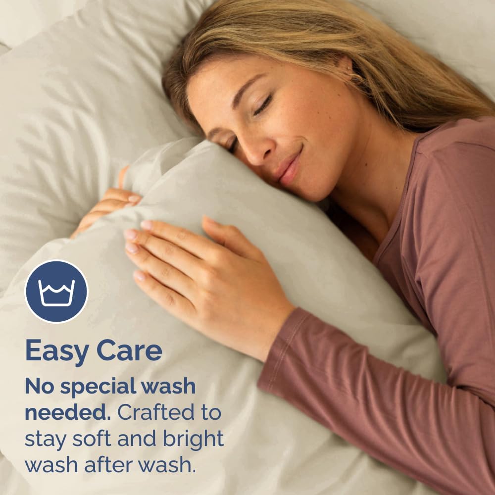 Skiennix Body Pillowcases Set of 2 | Soft, Breathable 20x54 Pillow Covers for Side Sleepers - Machine Washable (Wheat)