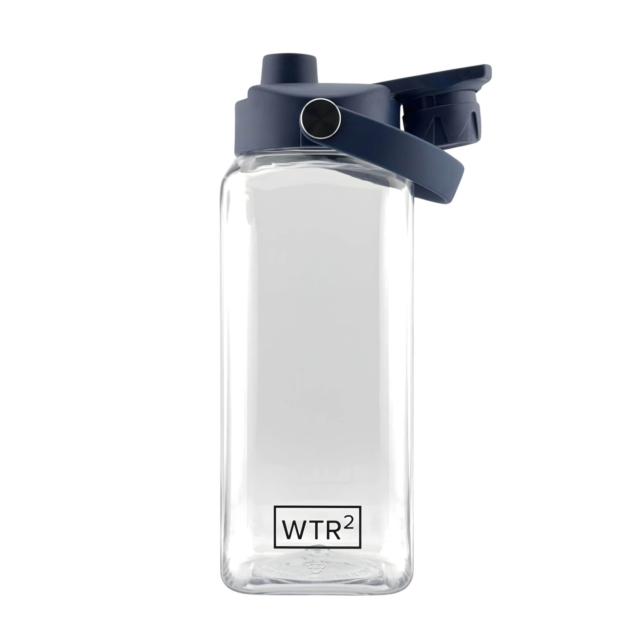 WTR² 32oz Square Water Bottle, Clear, Leakproof Lid, BPA/BPS-Free Tritan, Lightweight & Impact Resistant for Work, Gym & Everyday Use