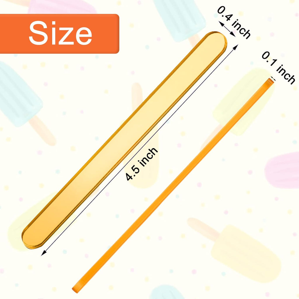 Skiennix Acrylic Sticks - Reusable Cakesicle & Cake Pop Mold - 30 Pieces, 4.5 Inches, Gold Finish