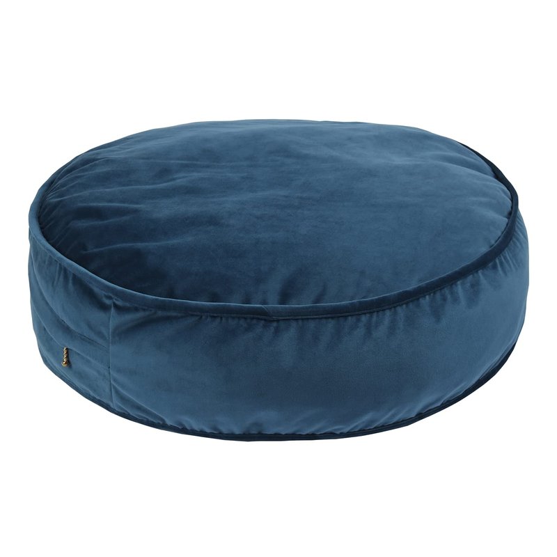 YIUOR Velvet Floor Pillows Round Chair Cushion Couch Throw Pillow Soft Pouf Seat Mattress Bean Bag for Reading Nook Play Room (25.6", Teal)