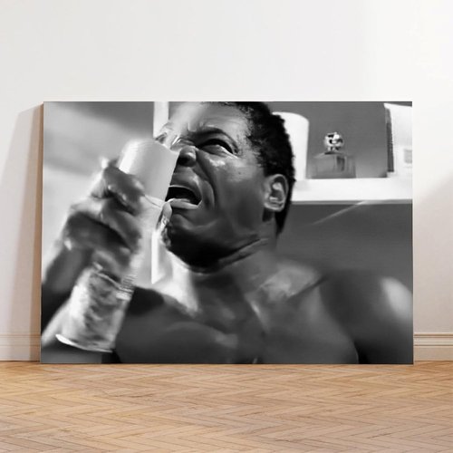 Funny Movie Poster - Black and White Bathroom Wall Art | Humorous Toilet Print 12x18 Inch