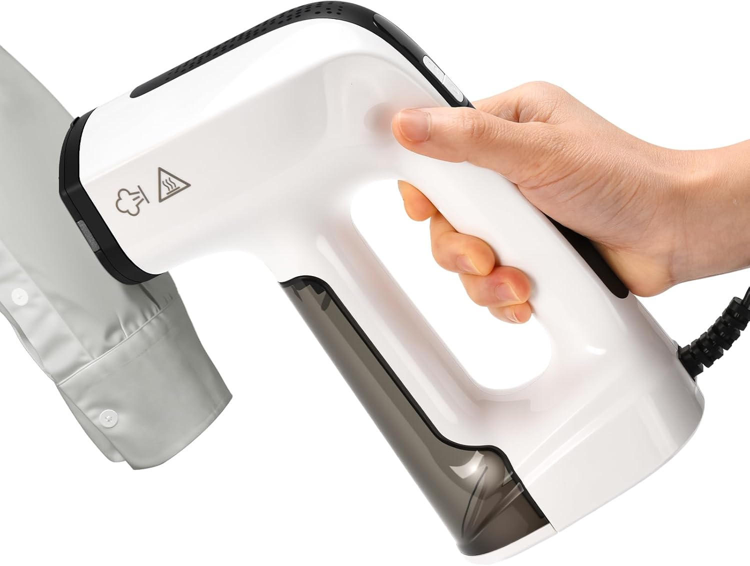 Skiennix Handheld Clothes Steamer - 3200Pa Suction, Dual Mode, LED Display, 160ml Tank - White