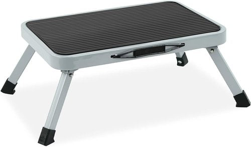 MIDOGAT Folding Step Stool Metal Step Stool with Non-Slip Mat RV One Foot Stool for Bedroom Kitchen Bathroom