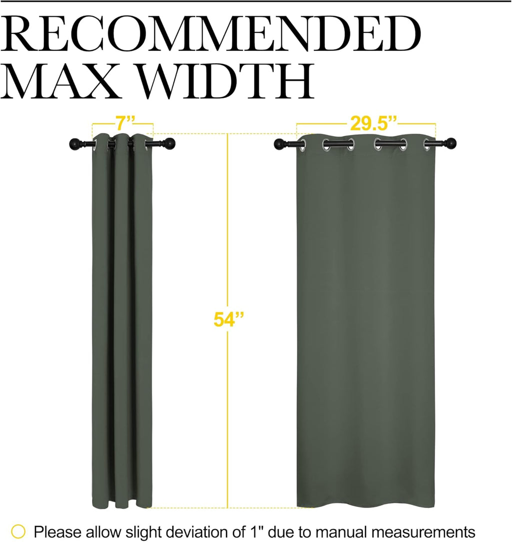 NICETOWN Blackout Draperies - Thermal Insulated Grommet Curtains for Kids Room | Dark Mallard, Set of 2 (34x54)