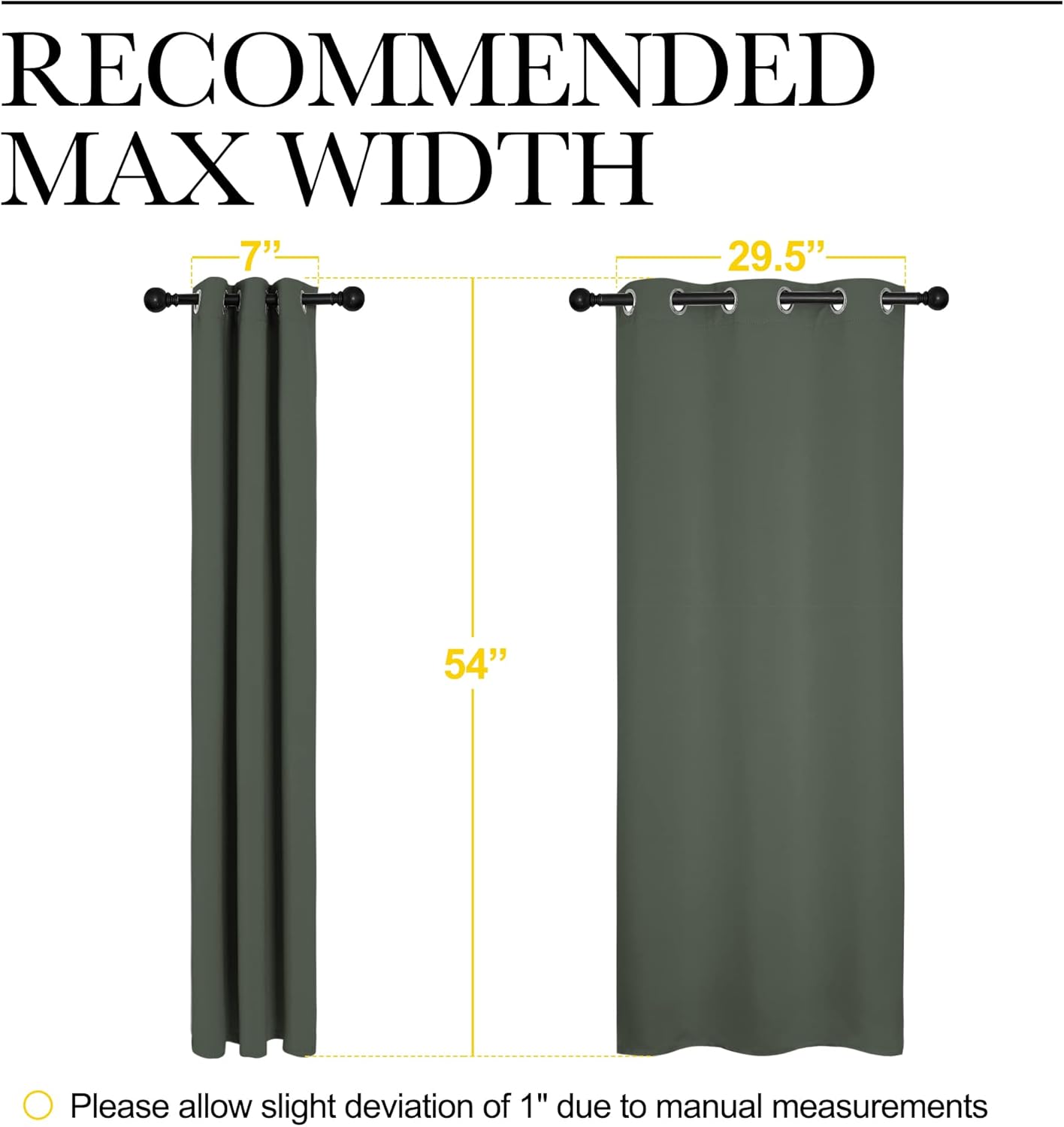 NICETOWN Blackout Draperies - Thermal Insulated Grommet Curtains for Kids Room | Dark Mallard, Set of 2 (34x54)