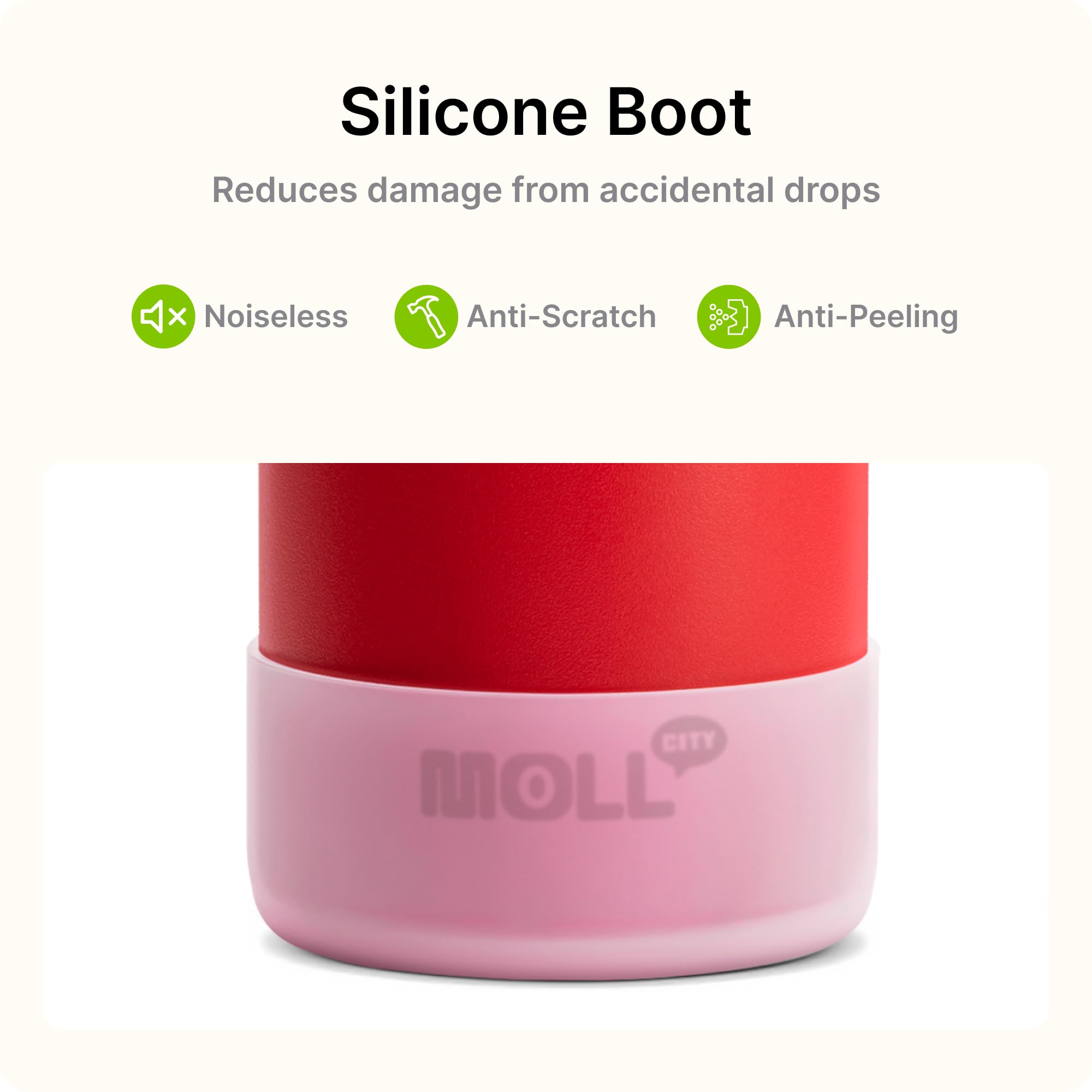 Mollcity Kids Water Bottle 12 oz Stainless Steel Insulated Water Bottle Wide Mouth with Leakproof Spout Lid-Sports Flask for Girl and Boy (Canyon Red-Black)