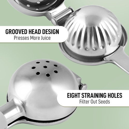 Lemon Squeezer Stainless Steel with Premium Quality Heavy Duty Solid Metal Squeezer Bowl - Large Manual Citrus Press Juicer and Lime Squeezer Stainless Steel - by Zulay Kitchen