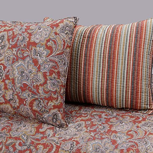 6-Piece Reversible Cotton Daybed Set - Vintage Floral Paisley Bedding