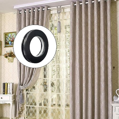 16-Pack 40mm Snap-Together Curtain Grommets, Matte Black Low-Noise ABS