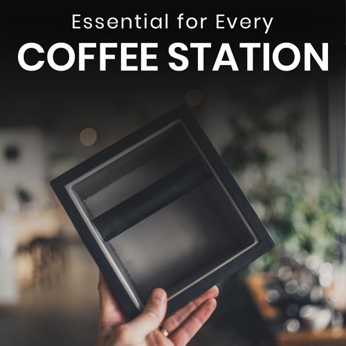 Rattleware Stainless Steel Knock Box 6"x5.5"x4" | Heavy-Duty Espresso Grounds Container with Welded Bar | Durable Rust-Resistant Coffee Knockout Box with Non-Slip Rubber Base for Professional Baristas