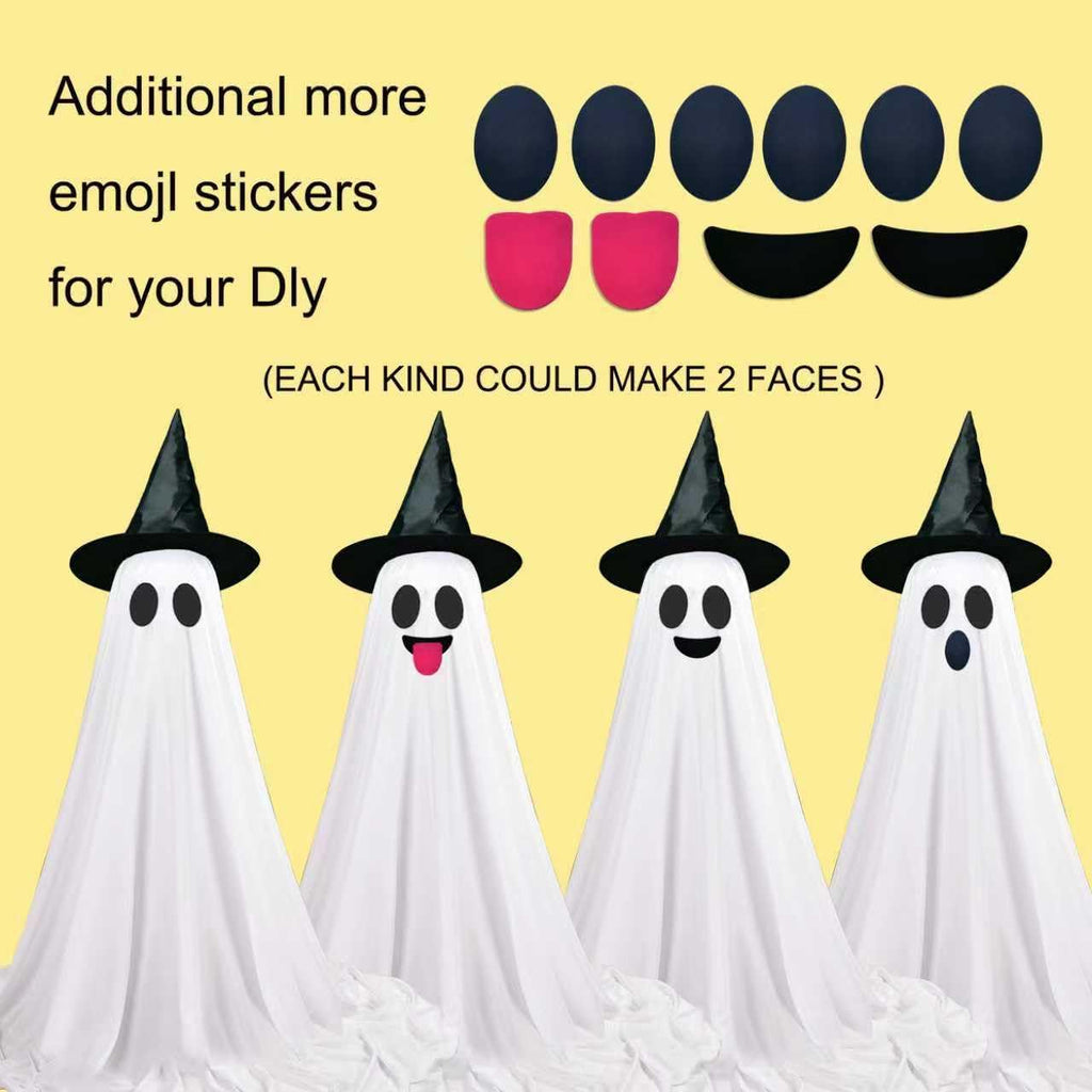 VersaCharm Halloween Ghost LED String Lights - Spooky Indoor/Outdoor Decor with Remote Control | 2 Packs, White