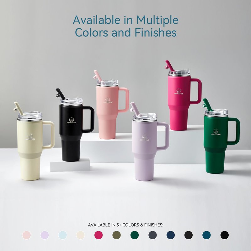 Gpeng 40 oz Stainless Steel Tumbler with Detachable Handle - Leakproof and Insulated Water Bottle, Versatile for Hot or Cold Drinks