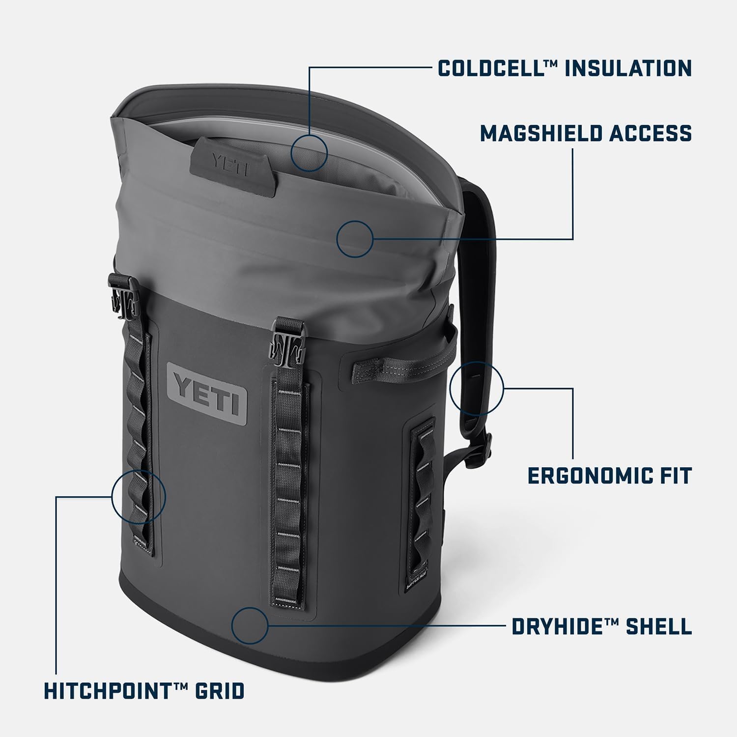 YETI Hopper M Series Backpack Cooler - Soft-Sided Design with MagShield Access for Easy Use