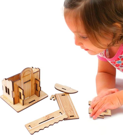 3D Wooden Puzzle - Mini DIY Model House Kit | Educational Jigsaw Puzzle Gift for Kids & Adults